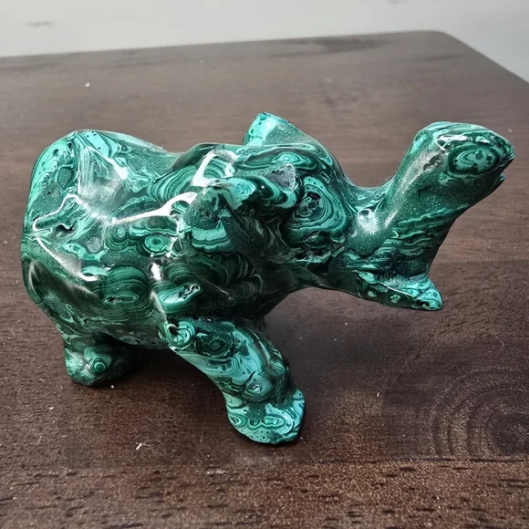 Malachite Crystal Elephant - Picture 7 of 15